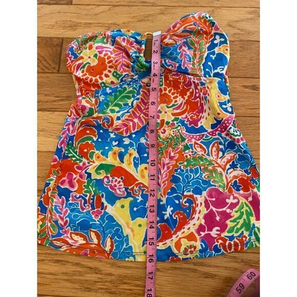 Lauren Ralph Lauren women’s multicolor patterned strapless swimsuit top 6 - Picture 7 of 7